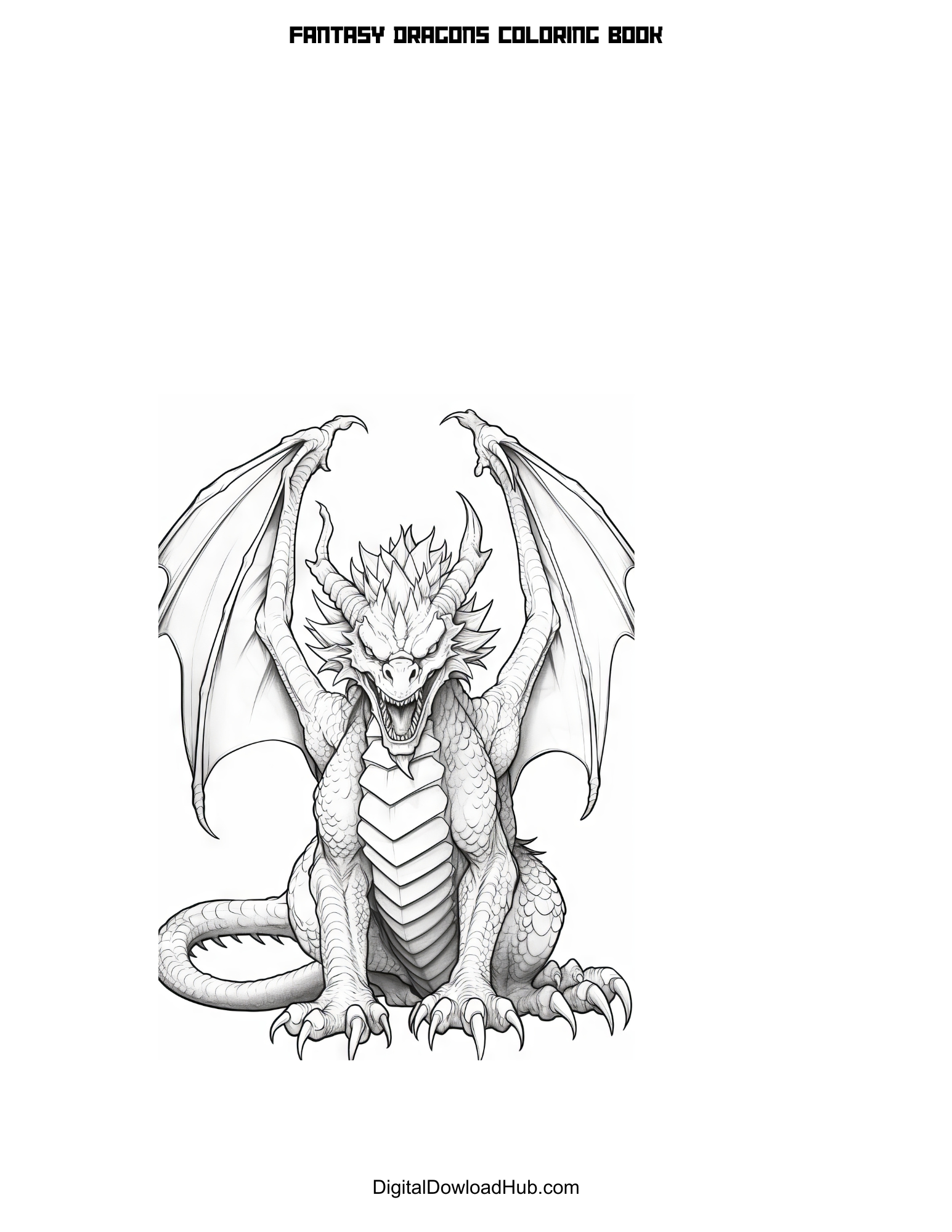 Fantasy Dragons Coloring Book - Image 2