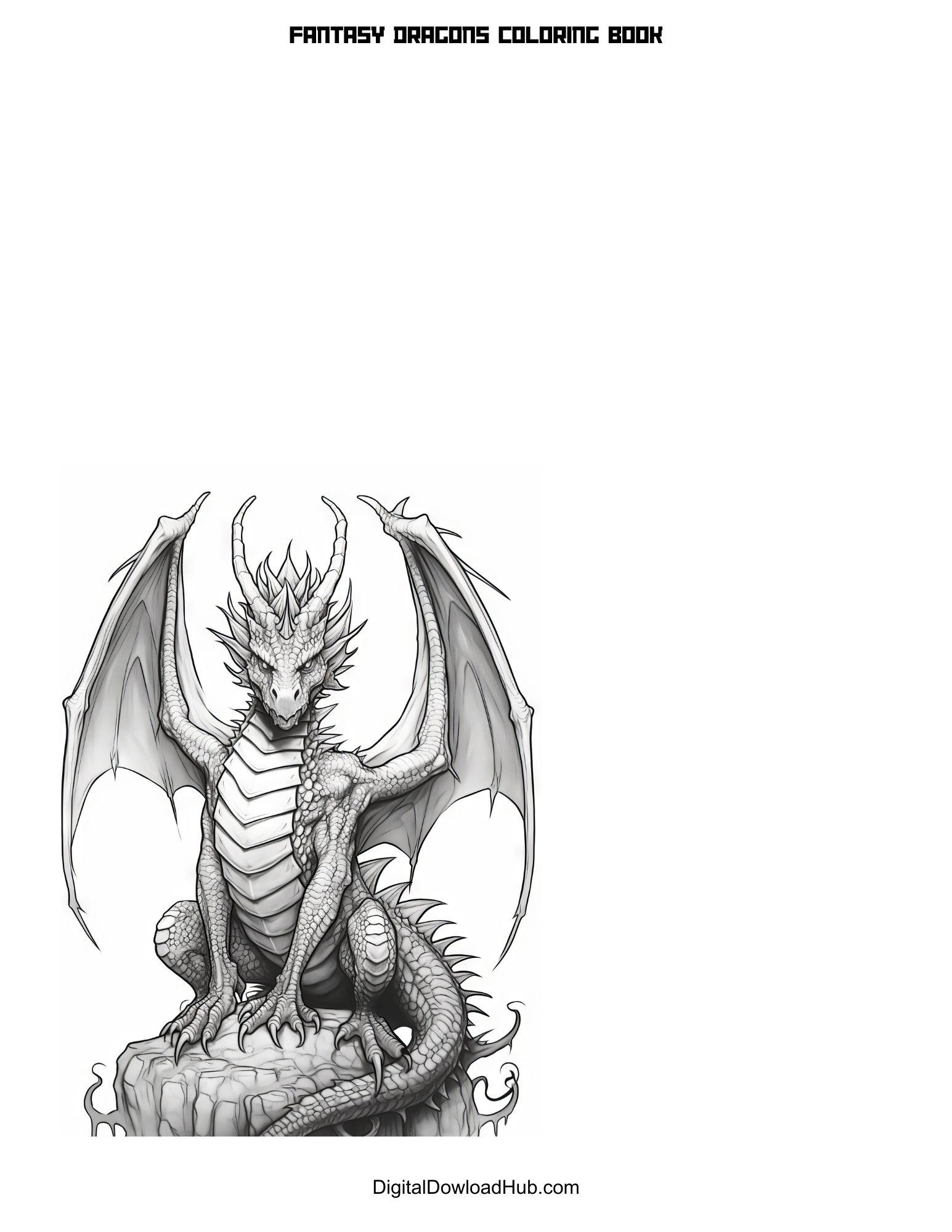 Fantasy Dragons Coloring Book - Image 4