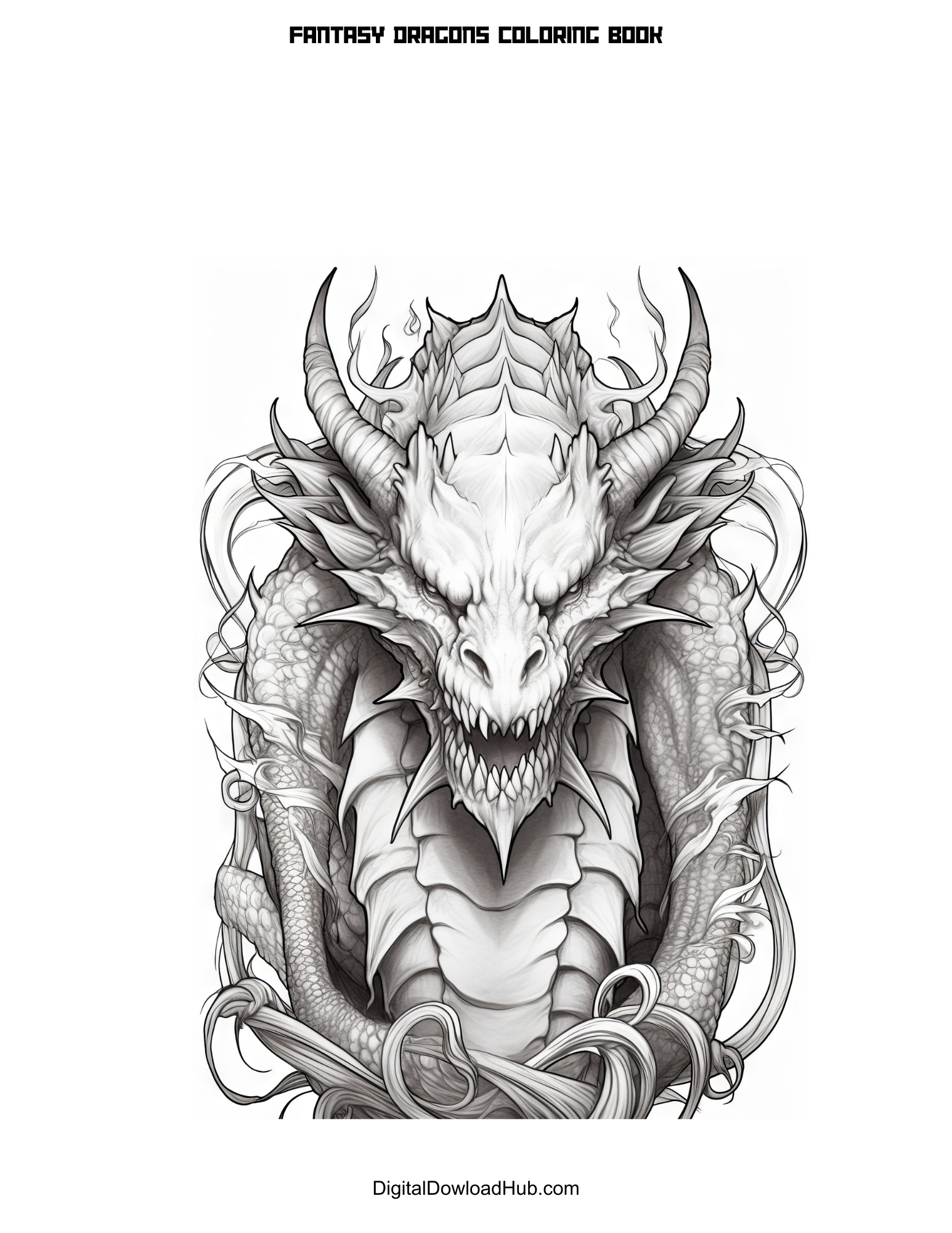 Fantasy Dragons Coloring Book - Image 6
